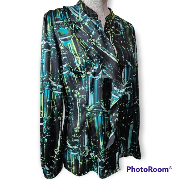 Worthington Green Long Sleeve Blouse size large - Picture 9 of 11